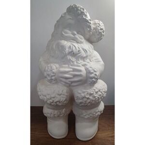 Vtg Ceramic "Winking" Santa Figurine Christmas Large 19" Unpainted Atlantic Mold